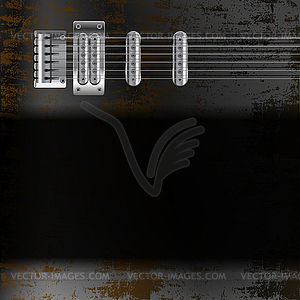 Guitar strings on rusty metal background with - vector clipart