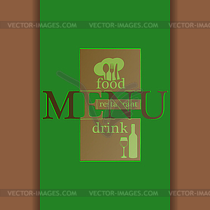 Restaurant menu modified letters green - vector clip art