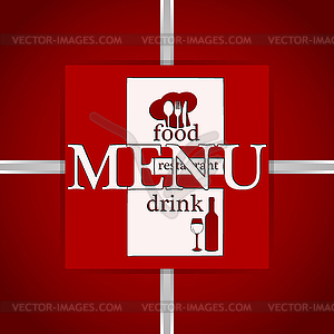 Restaurant menu modified letters red - vector clip art