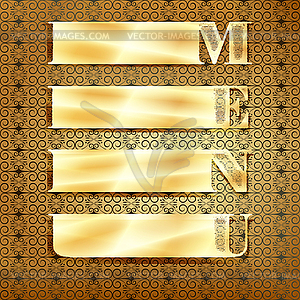 Menu golden ornament  - vector image