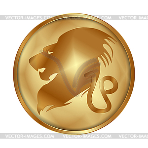 Лео диск медальона золота - изображение в векторном виде