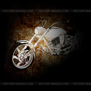 Chopper motorbike on dark background - vector image