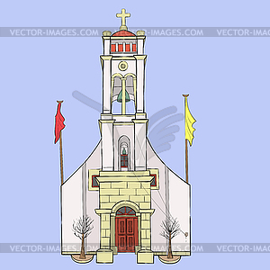  Traditional Greek church - vector image