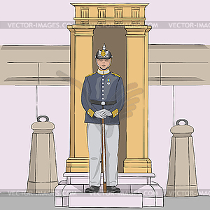 Stockholm. Royal Guardsman.  - stock vector clipart