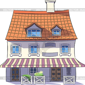 Traditional old house in historical part of Riga - vector clip art