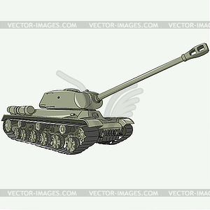 Heavy tank of second world war - vector clipart