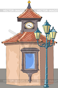 Nuremberg. An old stone clock tower and - vector clipart