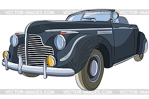 Old black car cabriolet  - vector image