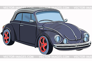 Old black retro car  - vector image