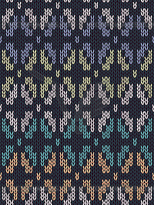 Style Seamless Knitted Pattern. White Blue Green - vector image