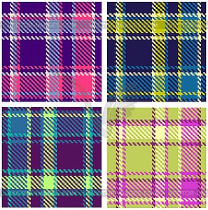 Set of Seamless Checkered Plaid Pattern - vector clipart