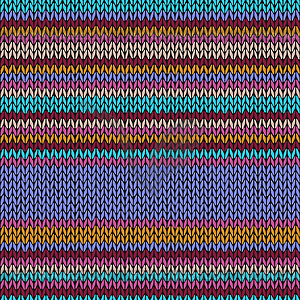 Seamless Color Striped Knitted Pattern - stock vector clipart