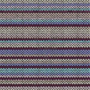 Knitted Seamless Color Striped Pattern - vector clipart