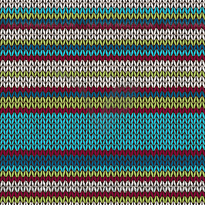 Seamless Color Striped Knitted Pattern - vector clip art