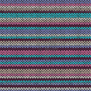 Seamless Color Striped Knitted Pattern - vector clipart