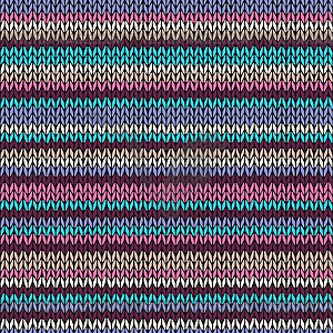 Seamless Color Striped Knitted Pattern - vector clipart
