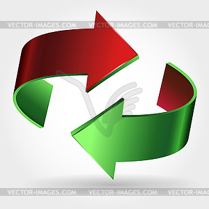 Arrows Sign. Red Green Color - vector clipart