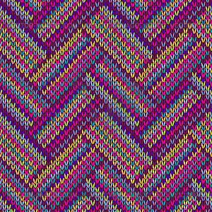 Multicolored Seamless Knitted Pattern - vector clip art