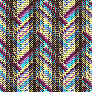 Seamless knitted pattern. Multicolored repeating - vector clipart