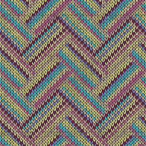 Seamless knitted pattern. Multicolored repeating - vector image