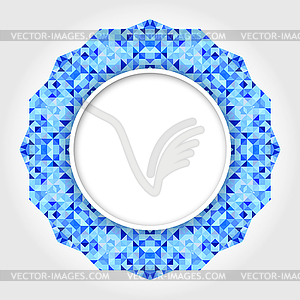 Abstract White Round Frame with Blue Digital Border - vector image