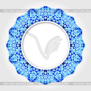 Ornamental Round Pattern with Blue Digital Border - vector clipart