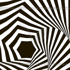 Black and white optical illusion. Op art - vector image