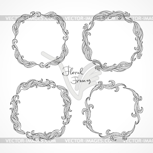 Set of floral decorative frames - vector EPS clipart