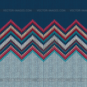 Seamless knitting Christmas pattern with wave - vector image
