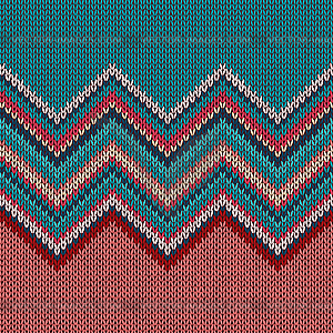 Seamless knitting pattern with wave ornament - vector clip art