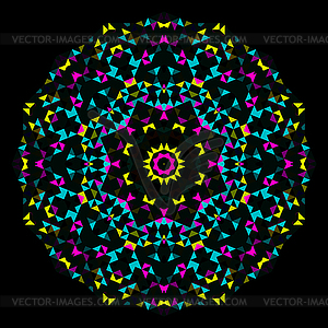 Abstract Geometric Bright Kaleidoscope Pattern. - vector image