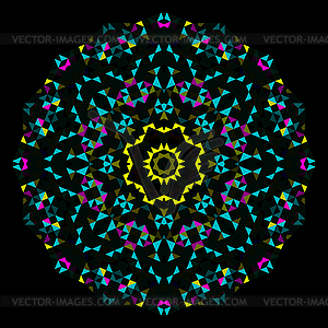 Abstract Geometric Bright Kaleidoscope Pattern. - vector clip art