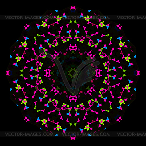 Abstract Geometric Bright Kaleidoscope Pattern. - vector clipart