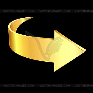 Gold arrow - vector image