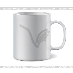 White ceramic mug for printing corporate logo - vector image