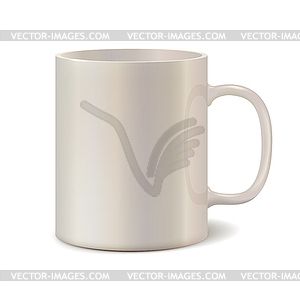 Light pearl ceramic mug for printing corporate logo - vector clipart