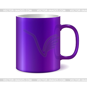 Violet ceramic mug for printing corporate logo. Dar - royalty-free vector image