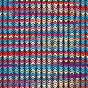 Seamless Knitted Melange Pattern. Blue Yellow Red - vector EPS clipart