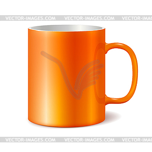 Оранжевый кубок. Пустая чашка для брендинга. - рисунок в векторном формате