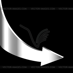 Down arrow. White arrow of upper left corner. - royalty-free vector image