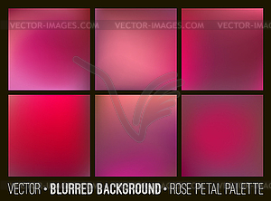 Red abstract blurred background set. Rose petal - vector EPS clipart