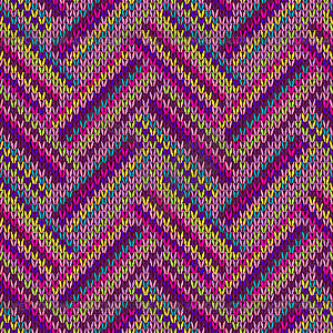Разноцветный Бесшовные вязаный узор - клипарт в формате EPS