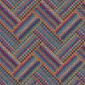 Multicolored Seamless Knitted Pattern - vector image