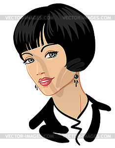 Businesswoman with beautiful haircut and smile - vector image