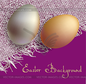 Gold and Silve Eggs canvas - vector clip art