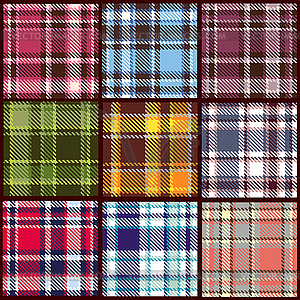Set of seamless checkered pattern - vector clipart