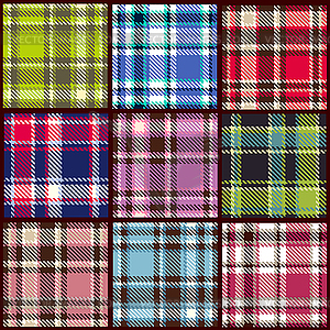 Set of seamless checkered pattern - vector image