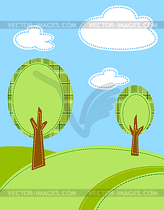 Stylized trees background - vector clipart