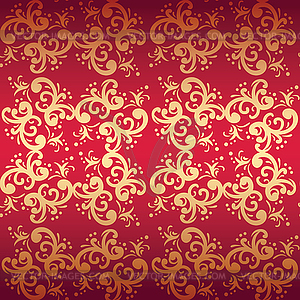 Red seamless floral background - vector clip art