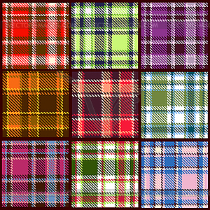 Set of seamless checkered pattern - vector clip art